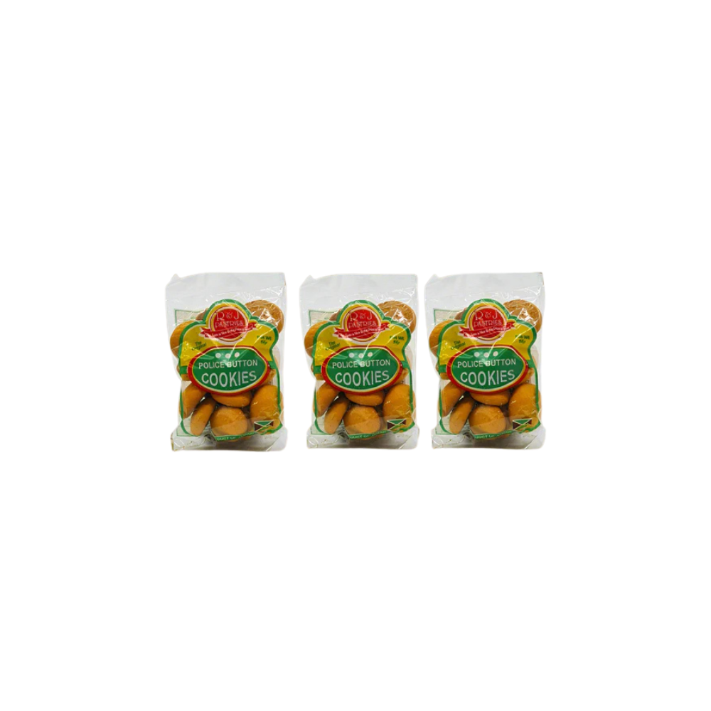 Police Button Cookies Original - 56 g (3 Pack) | Classic Caribbean Cookies